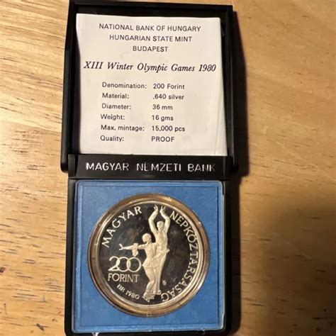 HUNGARY 1980 OLYMPIC Winter Games Lake Placid 200 Forint Silver 15