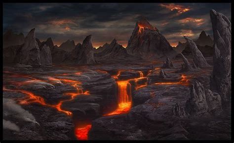 fantasy volcano river - Google Search: | Fantasy landscape, Fantasy ...