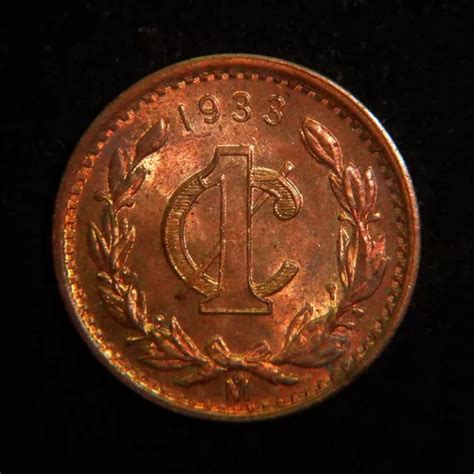 Moneda Un Centavo Con Brillo Bu Monograma Bronce