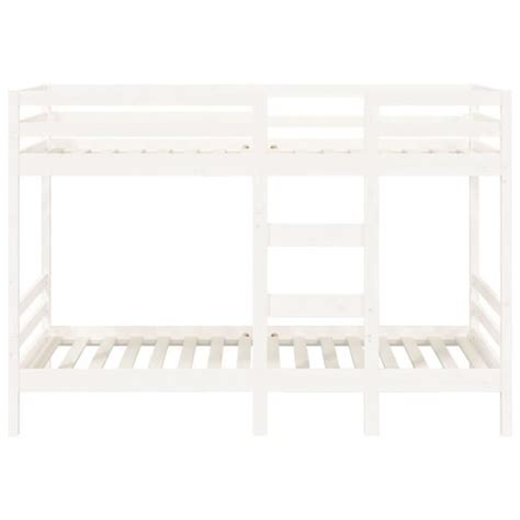 Lit superposé Blanc 75x190 cm Bois de pin massif SALUTUYA BD0030