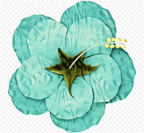 Flor De Iris Azul Pétalo Pintura A La Acuarela Azul Tiffany Verde