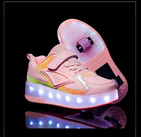 Роликовые кроссовки с подсветкой 2 ролика, в стиле Heelys, USB. Детские ...