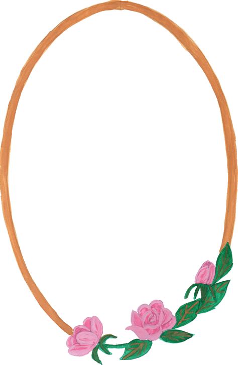 10 Watercolor Oval Frame With Flowers Png Transparent