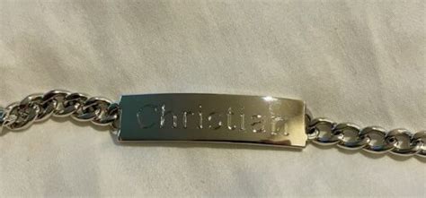 Vintage Elco Usa Sterling Silver Engraved Christian Name Id Bracelet