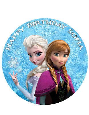 FROZEN ANNA AND Elsa Personalised Cake Topper 8 Edible Wafer Icing