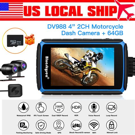 Blueskysea Dv Wide Angle Ch Motorcycle Wifi Gps Dash Cam