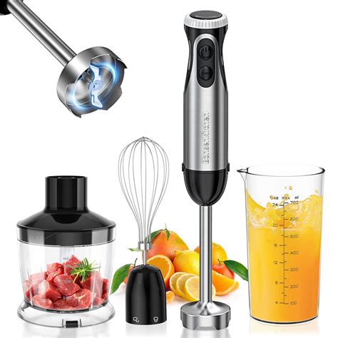 Immersion Handheld Blender Bonsenkitchen Stainless Steel Hand Stick Blender 20 Speed And Turbo