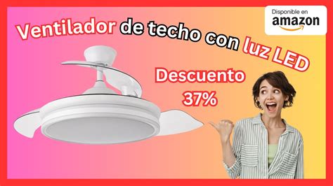 Ventilador De Techo Con Luz Led W Y Motor Dc Modelo Bayomo De