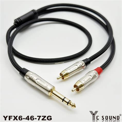 發燒線 編織網 RCA對6.3 TRS 2RCA轉6.3mm RCA Y型線 TRS RCA訊號線 錄音卡 聲卡 | 蝦皮購物