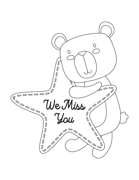 Thinking Of You Coloring Cards Free Pdf Printables Printablee