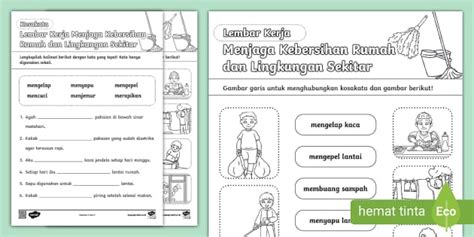 Worksheet Kebersihan Rumah Dan Lingkungan Teacher Made