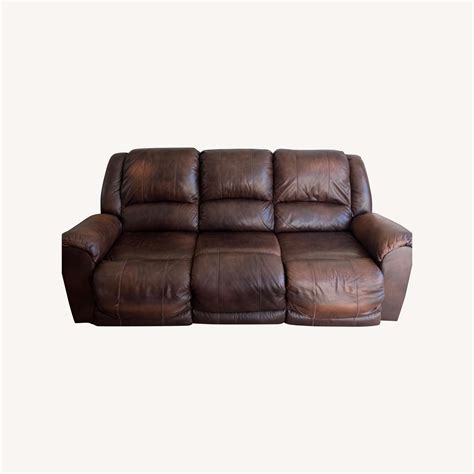 Ashley Leather Power Reclining Sofa - AptDeco