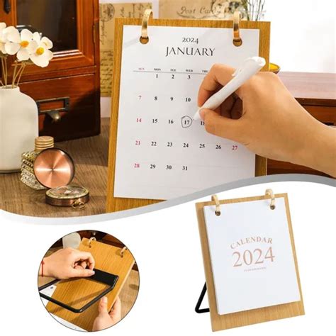 CALENDARIO SCRIVANIA INGLESE design classico 2024 stile retrò ornamento