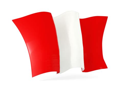 Waving flag. Illustration of flag of Peru