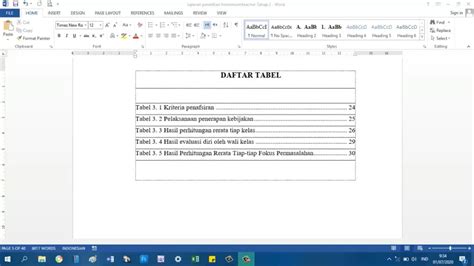 Cara Membuat Daftar Tabel Dan Daftar Gambar Secara Otomatis Di Microsoft Word Youtube