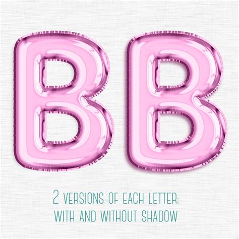 Balloon Letters Clipart Balloon Alphabet Clip Art Font Etsy