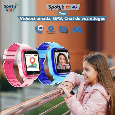 Relógio de crianças Smartwatch Spotykids 4G GPS Videochamada e Jogos