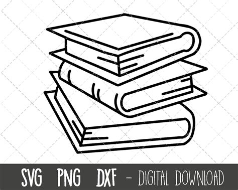 Book Stack Svg Livres Clipart Livres Svg école Svg Clipart Scolaire