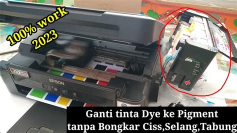 Cara Menguras Tinta Epson L210 ke Pigment TANPA Bongkar Ciss Selang ...