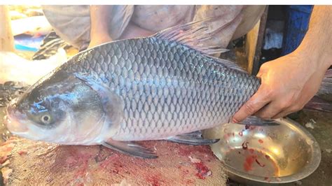 Giant Katla Fish Cutting Skills In Bangladesh Fish Market Amazing