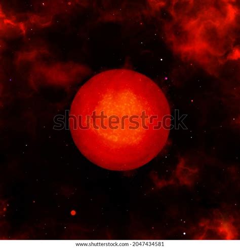 Glowing Eruption Red Planet Sunspots Solar Stock Illustration