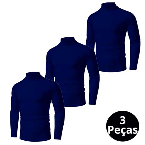 Kit 03 Camiseta Gola Alta Proteção UV Segunda Pele Cacharrel Térmica