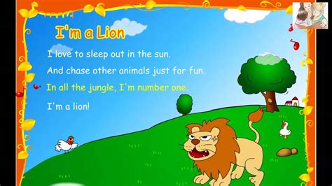 Teach Your Child English Song I Am A Lion Youtube