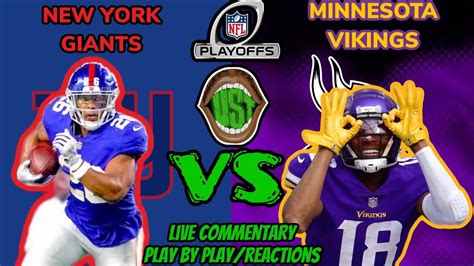 New York Giants Vs Minnesota Vikings Live Commentary Reactions Youtube