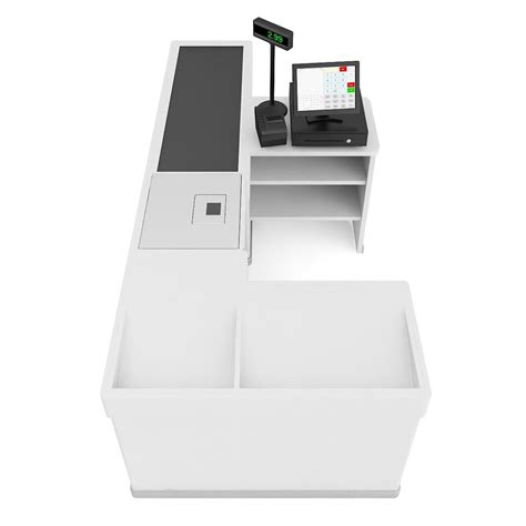 Grey Supermarket Cashier Desk 3d Model Download Commercial Appliance