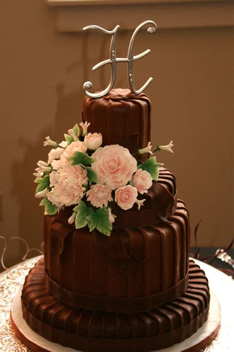 Chocolate Buttercream Wedding Cakes