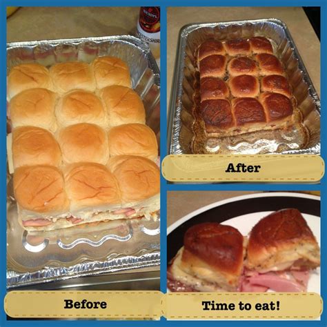 Hawaiian Rolls with Ham & Cheese... Cover with foil. Bake 350 for 12 ...