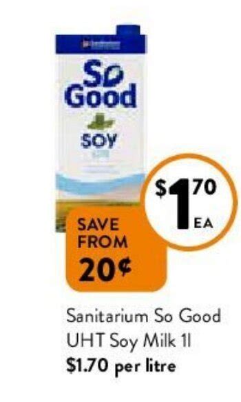 Sanitarium So Good Uht Soy Milk 1l Offer At Foodworks