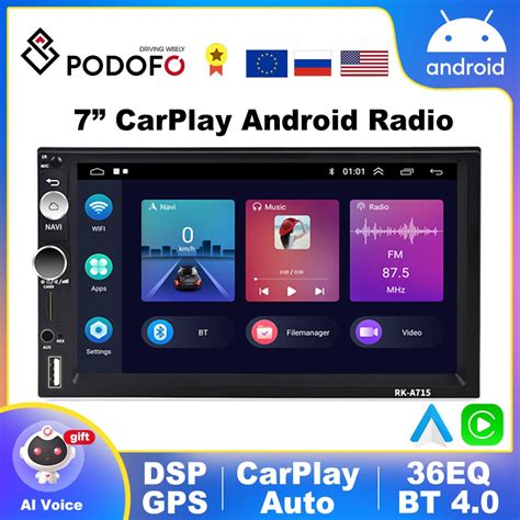 Mais Novo Podofo Android Din R Dio Do Carro Multim Dia Player