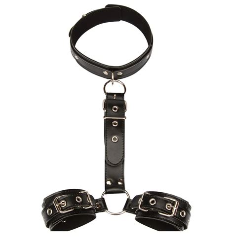 Sex Slave Collar With Handcuffs Fetish Bdsm Bondage Restraints Hand Cuffs Adult Games Sex