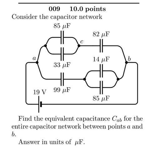 Solved Consider The Capacitor Network Find The Equivalent