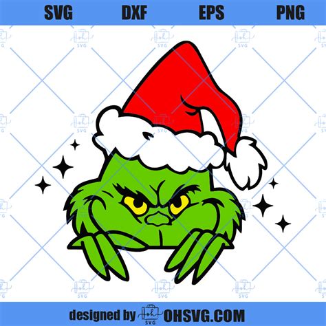 The Grinch Face SVG, Grinch SVG, Christmas Grinch SVG, Merry Grinchmas ...