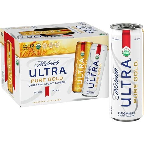 Michelob Ultra Pure Gold Organic Light Lager 12 Pack Beer 12 Fl Oz