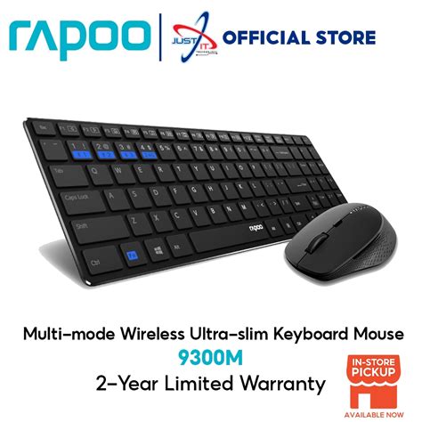 RAPOO 9300M MULTI MODE WIRELESS ULTRA SLIM KEYBOARD MOUSE Shopee