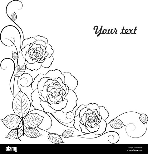 Simple Floral Background In Black And White With Place For Your Text