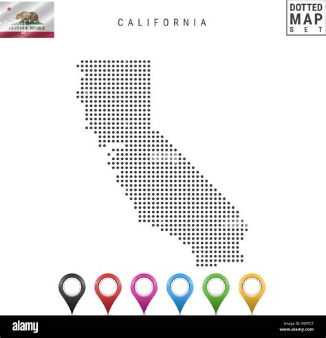 Dots Pattern Vector Map Of California Stylized Silhouette Of