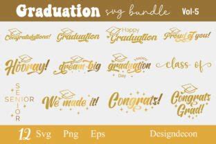 Retro Graduation Party Cap Svg Bundle Graphic By Designdecon Creative