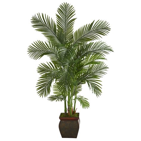 Earthflora Deco Artificial Areca Palms 69” Areca Palm Artificial Tree In Decorative Planter