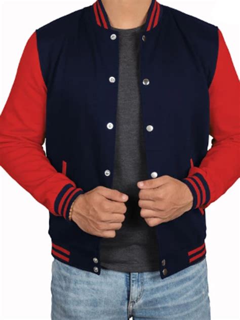 Mens Black And Grey Varsity Jacket