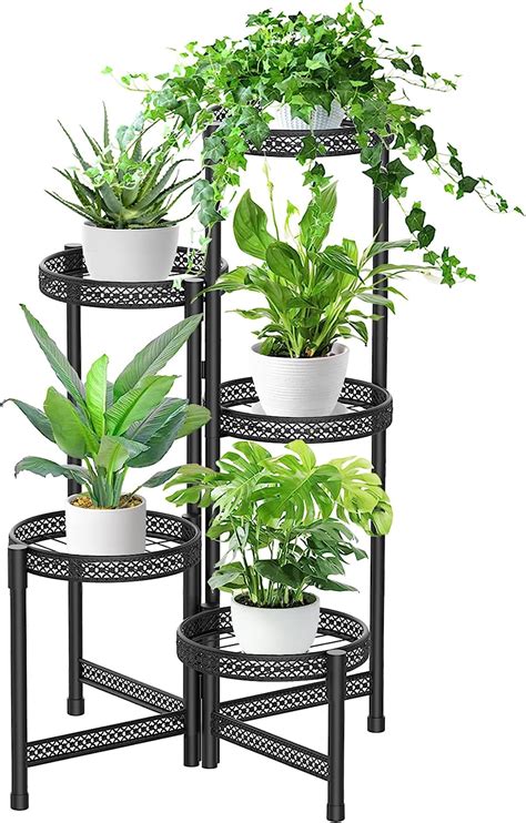 Idavosic Ly Tier Metal Plant Stand For Indoor Outdoor Foldable