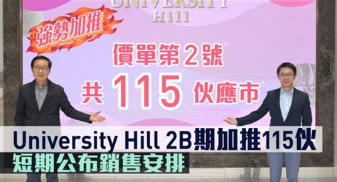 香港新盘｜university Hill 2b期加推115伙，短期公布销售安排 星岛环球网