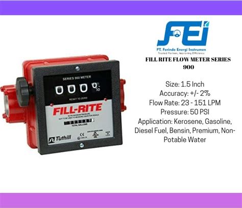 Ferindo Fill Rite Flow Meter Fill Rite Flow Meter Series Size