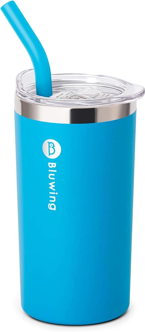 Amazon Bluwing Oz Water Tumbler With Straw Double Wall