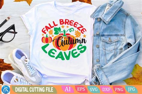 Fall Breeze Autumn Leaves Graphic By Craftstore Creative Fabrica