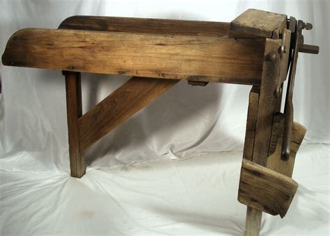 Antique Tobacco Sugar Cane Chaff Guillotine Cutter Chopper Wood Trough