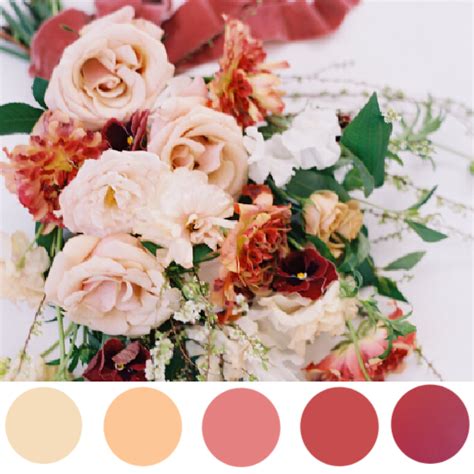 Gorgeous Champagne Peach Pink And Burgundy Wedding Color Palette